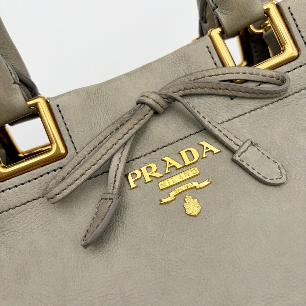 PRADA Gray Leather Shoulder Bag - Picture 11 of 16